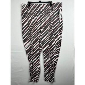 City Streets Pajama Pants XXL Zebra Stripe Black White Red Cotton Lounge Joggers